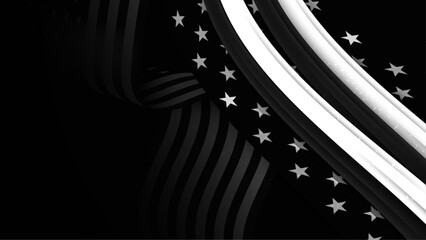 USA flag black background Design. Banner, Poster, Greeting Card. Vector Illustration