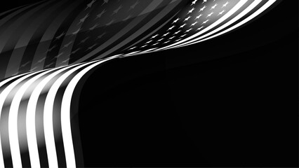 Naklejka premium Vector usa independence day abstract black background with elements of the american flag
