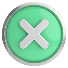 Obraz premium 3D close button. Cross sign. 3D illustration.