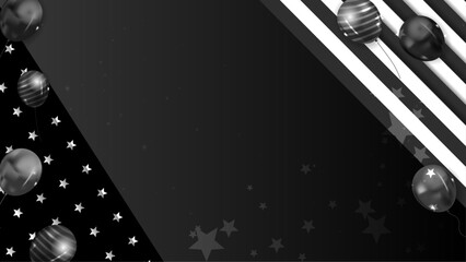 Vector flat waving american flag black background © Salman