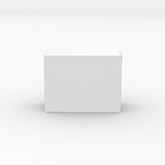 Vertical rectangular paper box template without design cover  for product promotion on a transparent background.