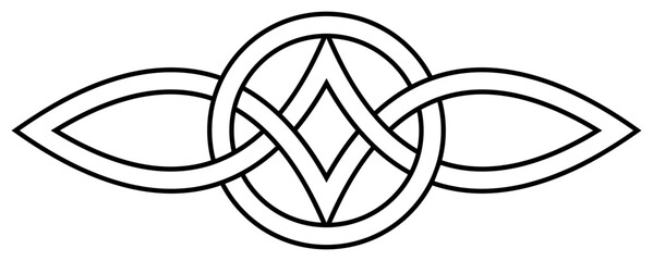 Serch Bythol als Kontur in Schwarz. Keltisches Symbol. Isolierter Hintergrund.
Keltisches Symbol das die nie endende Liebe zwischen zwei Menschen darstellt.