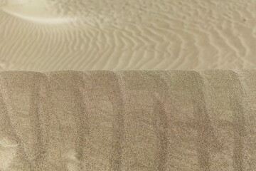 Fototapeta na wymiar a close-up macro image of sand pattern formations on a beach in Spain desktop wallpaper background 