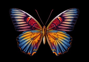 The vibrant colors butterflies. Wallpaper, Background, digital Poster, Generative AI.