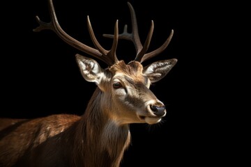 Deer in the Black Background - Generative AI