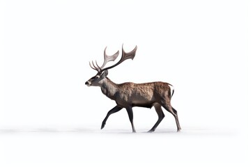 Deer in the White Background - Generative AI
