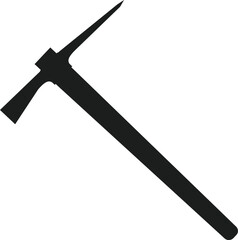 Black silhouette of pickaxe icon vector. pickaxe silhouette