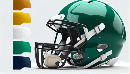 A generic solid color football helmet isolated on white background Ai generated image 