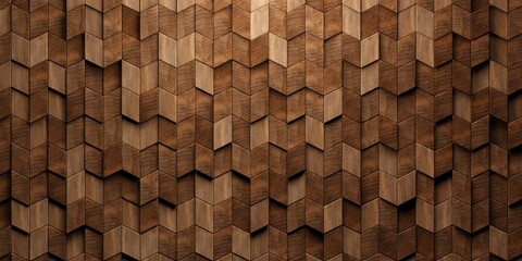 Vertical randomly shifted offset rhomboid wooden cubes or blocks herringbone surface background texture, empty floor or wall hardwood wallpaper