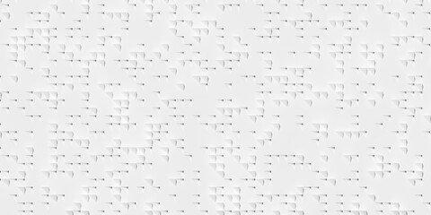 Arrayof tiny, small rotated white squares background wallpaper banner pattern frame filling top view flat lay from above