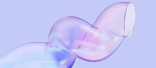 Colorful 3d fluid shape holographic gradient, geometric art poster template, dispersion effect glass 3d rendering