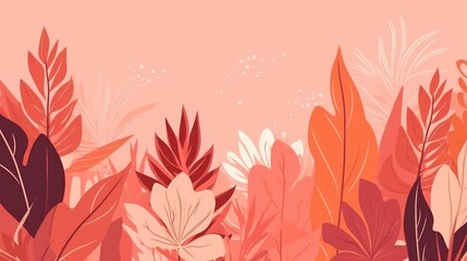 Fototapeta na wymiar Autumn season illustration. Colorful autumn background with leaves. generative ai