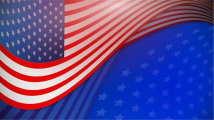 USA flag background Design. Banner, Poster, Greeting Card. Vector Illustration