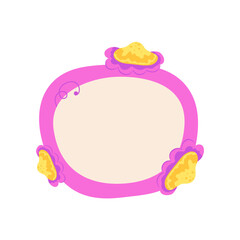 Vibrant Memo Notebook with flower paper frame for text. Planner sticker element sticky. Flat vector illustration. Cute Notes planner page.