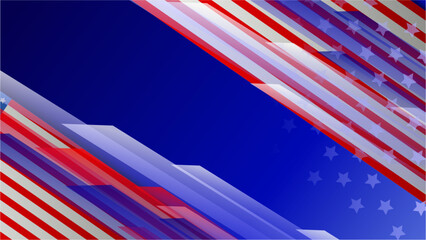 Vector flat waving american flag background