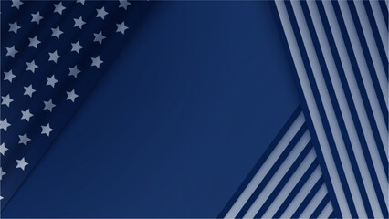 USA flag waving blue background vector illustration