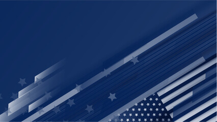 Vector usa waving flag design blue background