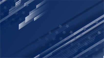 USA flag blue background Design. Banner, Poster, Greeting Card. Vector Illustration