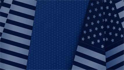 Vector usa waving flag design blue background