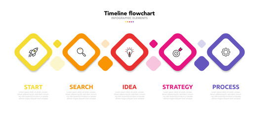 Timeline infographic design with options or steps. Infographics for business concept. Can be used for presentations workflow layout, banner, process, diagram, flow chart, info graph, annual report.