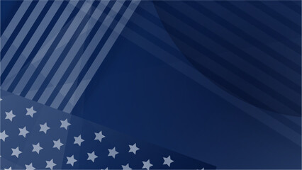 USA flag blue background Design. Banner, Poster, Greeting Card. Vector Illustration