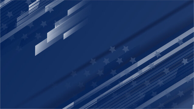 USA flag blue background Design. Banner, Poster, Greeting Card. Vector Illustration