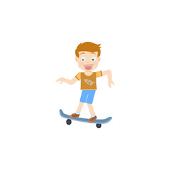 Cartoon Boy playing skateboard