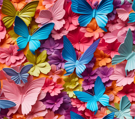 3D Butterfly Tumblers wrap design, Generative AI