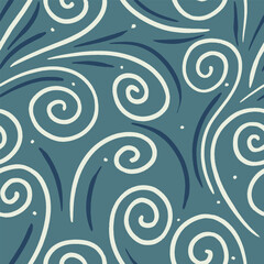 Asian Seamless pattern, Wave pattern, Japanese pattern, Water, Sea, Ocean, Traditional design, Textile, Wrapping paper