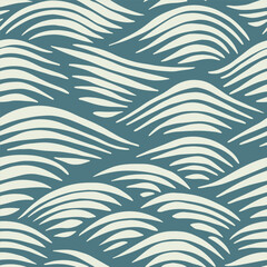Fototapeta na wymiar Asian Seamless pattern, Wave pattern, Japanese pattern, Water, Sea, Ocean, Traditional design, Textile, Wrapping paper