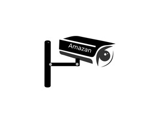 Security camera service line black icon on white background. Modern cc tv icon. Spy camera silhouette hotel illustration icon raster.