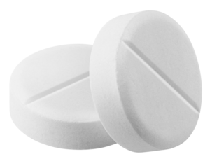 Pill isolated on white background, full depth of field