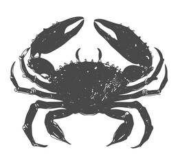 Crab Isolated Drawing. Sea Animal illustration. Seafood. Logo.