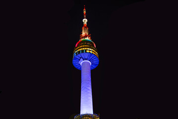 seoul tower at night 