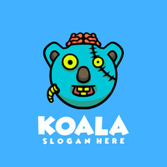 Koala zombie mascot logo