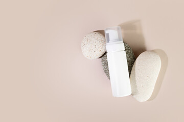Facial foam dispenser, facewash cosmetic for skincare in pump container