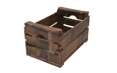 wooden box isolated on white