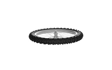motorcycle wheel isolated on white