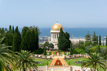 The Shrine of the Báb – holiest place for followers of the Baháʼí Faith – religion founded...