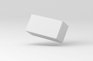 Realistic paper box packaging mockup for tea advertising without design cover on a transparent background.