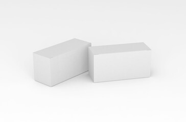 Realistic paper box packaging mockup for tea advertising without design cover on a transparent background.