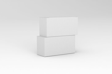 Realistic paper box packaging mockup for tea advertising without design cover on a transparent background.