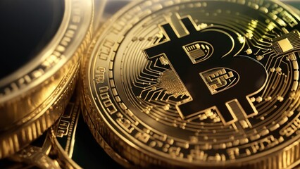 Fototapeta na wymiar gold bitcoin coin