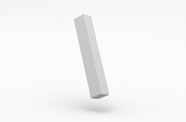 White paper boxes for mascara tube, packaging template without product design cover. On transparent background.