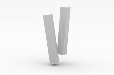 White paper boxes for mascara tube, packaging template without product design cover. On transparent background.