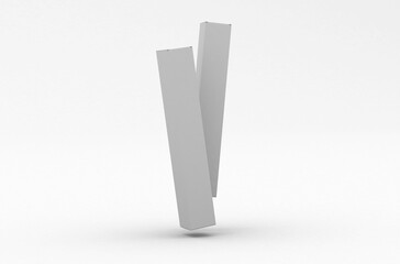 White paper boxes for mascara tube, packaging template without product design cover. On transparent background.