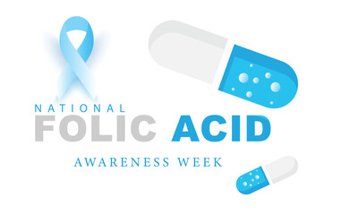 Folic acid awareness week. background, banner, card, poster, template. Vector illustration.