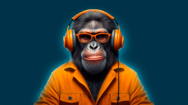 Monkey With Headphones Images – Browse 3,989 Stock Photos, Vectors, and  Video