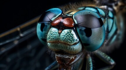 Macrophoto of Odonata (dragonfly). Generative AI
