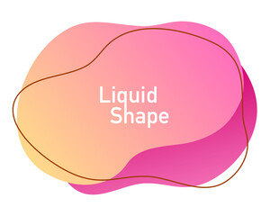 Liquid Shape Pink Gradient Abstract Element Vector Illustration on Transparent Background. Text Box Fluid Card Decoration Pink Gold Colorful Flow Line Art Business Presentation Design